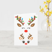 Christmas Pregnancy Reindeer Xmas Lights New Mom T Karte (Gelbe Blume)