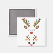 Christmas Pregnancy Reindeer Xmas Lights New Mom T Magnet (Vorderseite/Rückseite)