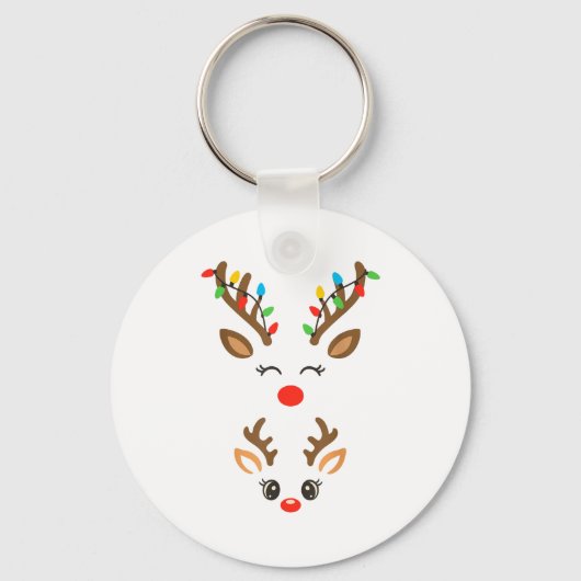 Christmas Pregnancy Reindeer Xmas Lights New Mom T Schlüsselanhänger (Vorderseite)