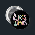 Christmas Preppy Tree Snowman Glitzer Coquette Button<br><div class="desc">Christmas Preppy Tree Snowman Imitats Glitzer Coquette</div>