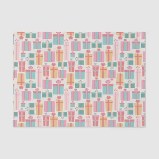 Christmas Present Abstract Pattern Pastel Colors Seidenpapier (Vorderseite)