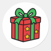 Christmas present runder aufkleber (Vorderseite)