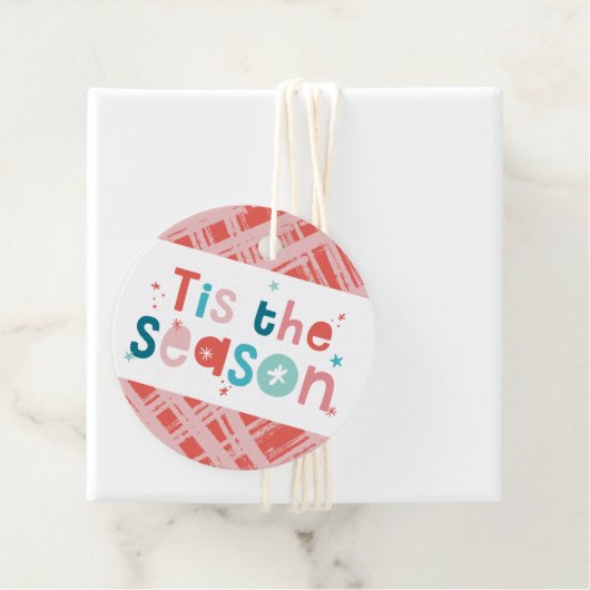 CHRISTMAS PRESENT Spaß Typografie ist die Saison Geschenkanhänger (Beispiel)