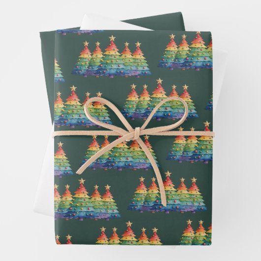 Christmas Pride Rainbow LGBTQ Equal Rights Gay Geschenkpapier Set (Beispiel)