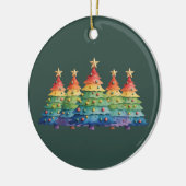 Christmas Pride Rainbow LGBTQ Equal Rights Gay  Keramik Ornament (Links)