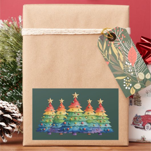 Christmas Pride Rainbow LGBTQ Equal Rights Gay  Rechteckiger Aufkleber (Feiertag)