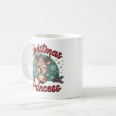 Christmas Princess | Cute Girly Reindeer Christmas Kaffeetasse (Vorderseite Links)