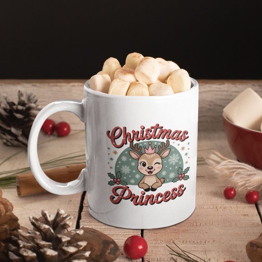 Christmas Princess | Cute Girly Reindeer Christmas Kaffeetasse