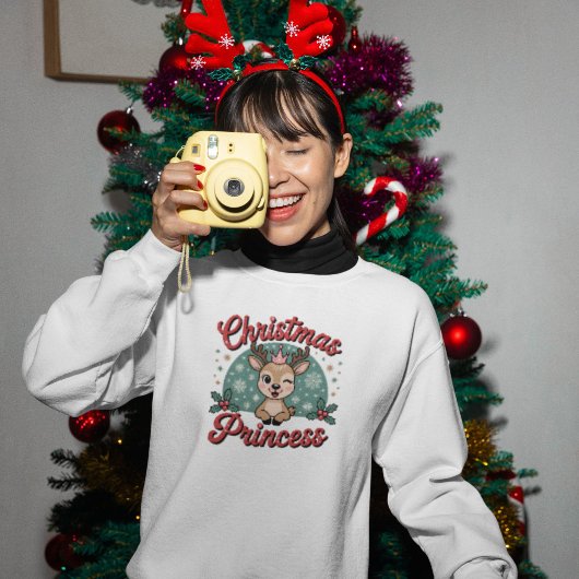 Christmas Princess | Cute Girly Reindeer Christmas Sweatshirt
