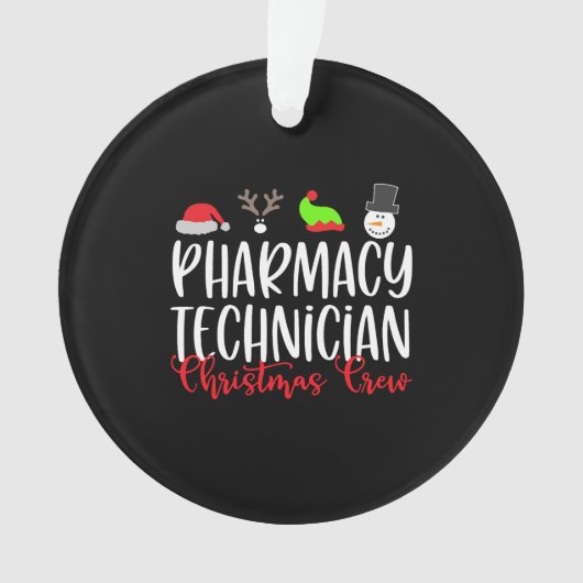 Christmas PT Pharmacy Tech Technician Ornament (Vorderseite)