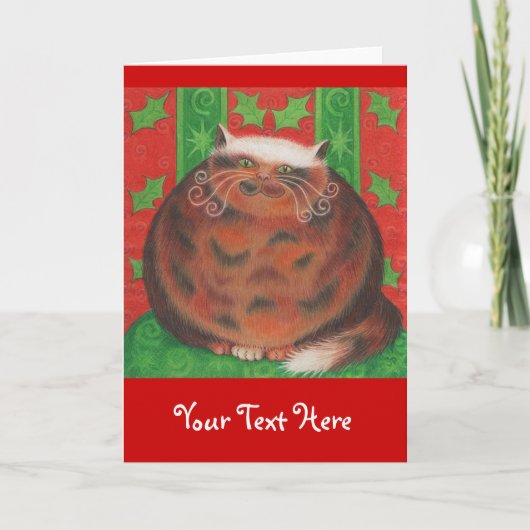 Christmas Pud 'Your Text' Grüße Karte (Vorderseite)