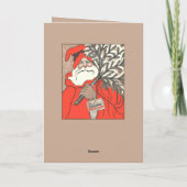 Christmas Pudding And Germanic Santa Vector Karte (Rückseite)