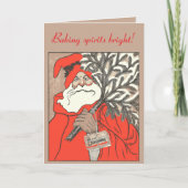 Christmas Pudding And Germanic Santa Vector Karte (Vorderseite)