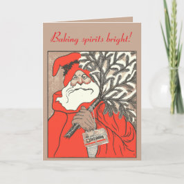 Christmas Pudding And Germanic Santa Vector Karte