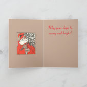 Christmas Pudding And Germanic Santa Vector Karte (Innenseite)