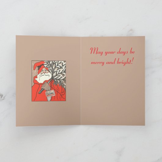 Christmas Pudding And Germanic Santa Vector Karte (Innenseite)