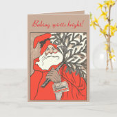 Christmas Pudding And Germanic Santa Vector Karte (Gelbe Blume)