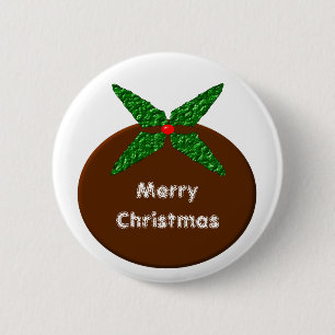 Christmas Pudding Button