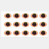 Christmas pudding cartoon illustration etiketten (Blatt)