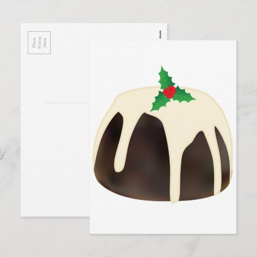 Christmas Pudding Feiertagspostkarte (Vorne/Hinten)