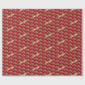 Christmas Pudding Merry Christmas! Holly Pattern Geschenkpapier (Flach)