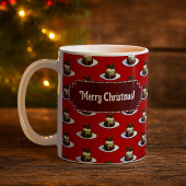 Christmas Pudding Merry Christmas! Holly Pattern Kaffeetasse