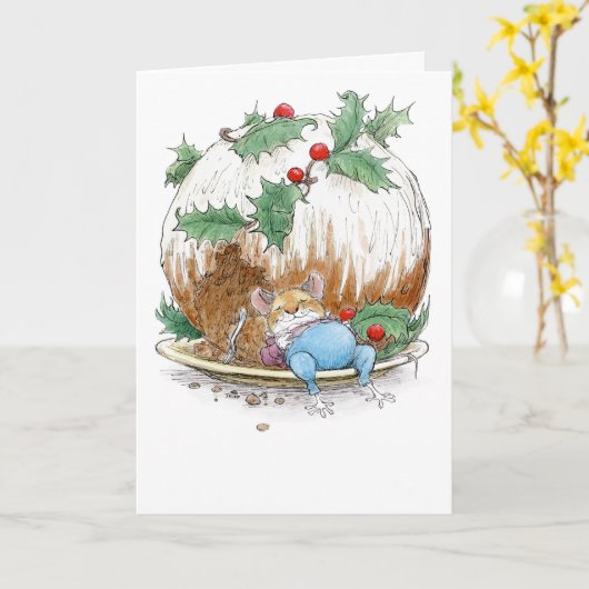 Christmas Pudding Mouse von Wallace Tripp Karte (Gelbe Blume)