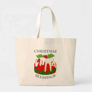 Christmas Pudding WELSH FLAG Jumbo Stoffbeutel