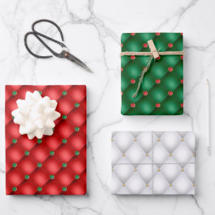 Christmas Puffy Quilted Trio Geschenkpapier Set