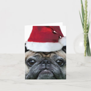Christmas Pug dog notecard Feiertagskarte