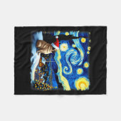 Christmas Pug Starry Night Fleecedecke (Vorderseite (Horizontal))