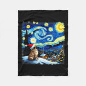 Christmas Pug Starry Night Fleecedecke (Vorderseite)