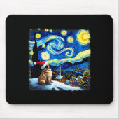 Christmas Pug Starry Night  Mousepad (Vorne)