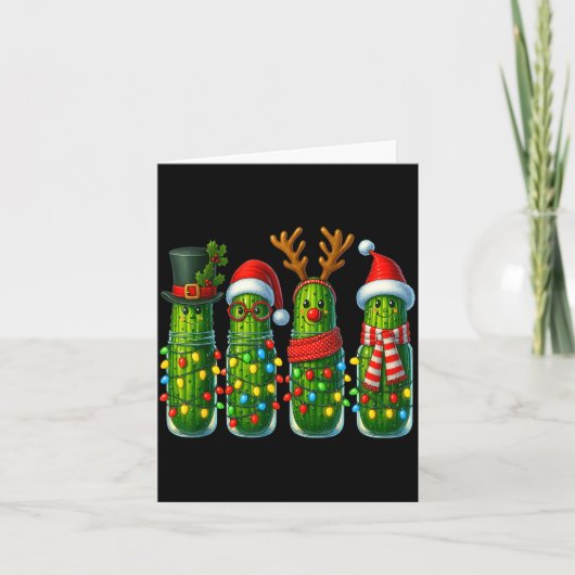 Christmas Pun Ckle Lights Funny Vegetable Holiday Karte (Vorderseite)