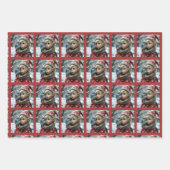 Christmas puppies, raccoon, Elf Geschenkpapier Set (Vorderseite 2)