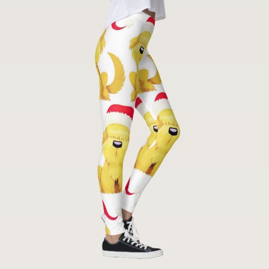 **CHRISTMAS PUPPING IN SANTA'S HAT** NIEDLICH LEGGINGS (Rechts)