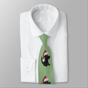 Christmas Puppy Dog Green Neck Tie Krawatte