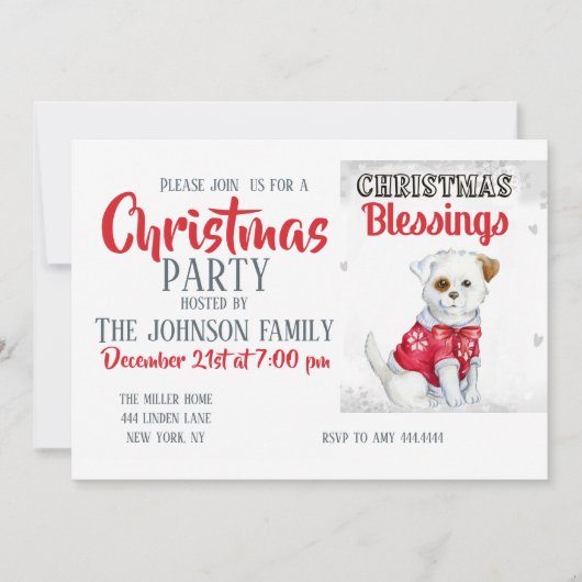 Christmas Puppy Einladung (Vorderseite)
