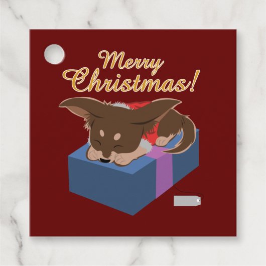 Christmas Puppy Geschenkanhänger (Vorderseite)