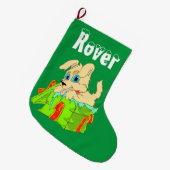 Christmas Puppy Großer Weihnachtsstrumpf (Vorderansicht (hängend))