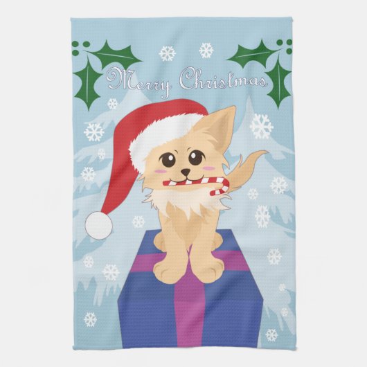 Christmas Puppy Handtuch (Vertikal)