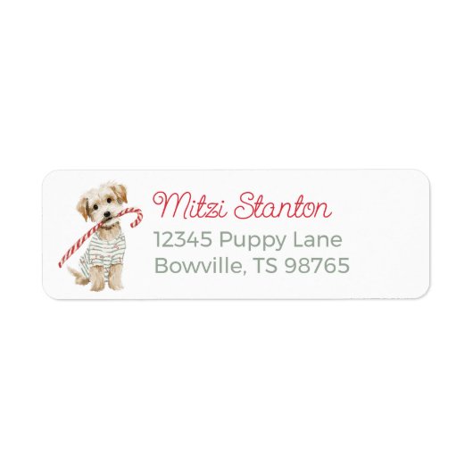 Christmas Puppy in a Scarf address label (Vorne)