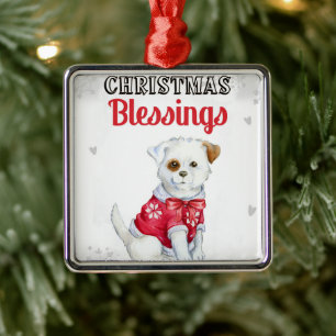 Christmas Puppy Ornament Aus Metall