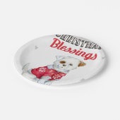 Christmas Puppy Pappteller (Schrägansicht)