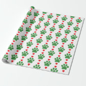 Christmas Puppy Paw Muster Geschenkpapier (Ungerollt)