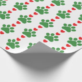 Christmas Puppy Paw Muster Geschenkpapier (Ecke)