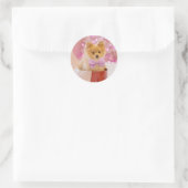 Christmas Puppy Runder Aufkleber (Tasche)
