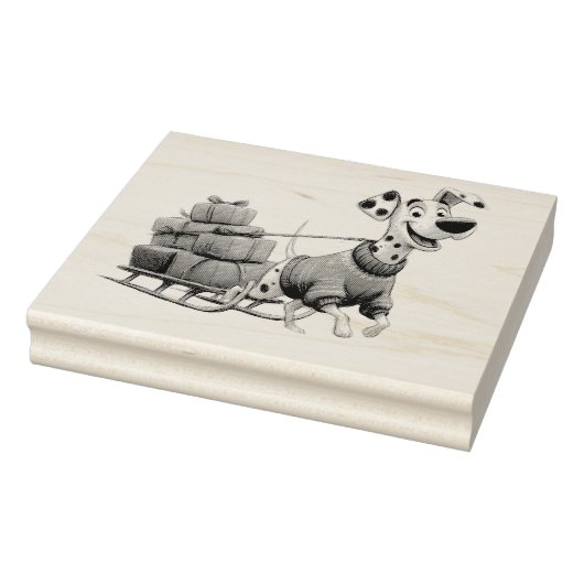 Christmas puppy with Sled Gummistempel (Stempel)