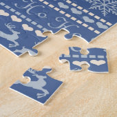Christmas Puzzle Blue Rentier (Seite)