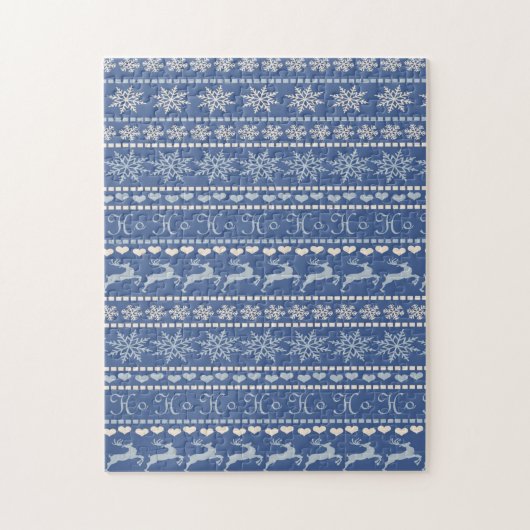 Christmas Puzzle Blue Rentier (Vertikal)